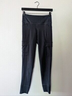 Free Country Leggings Charcoal Pockets Medium